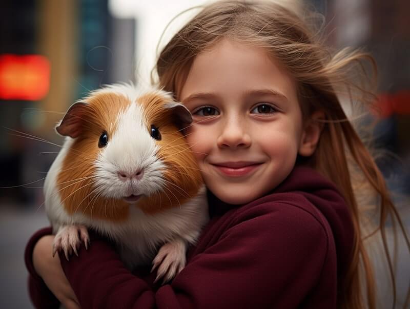 kid and American Guinea Pig