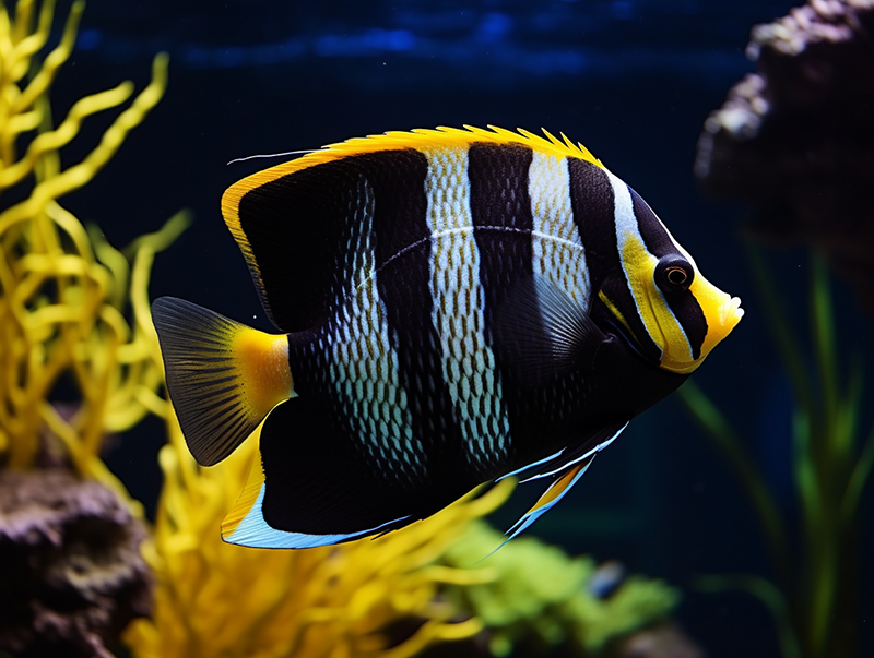 angelfish black yellow