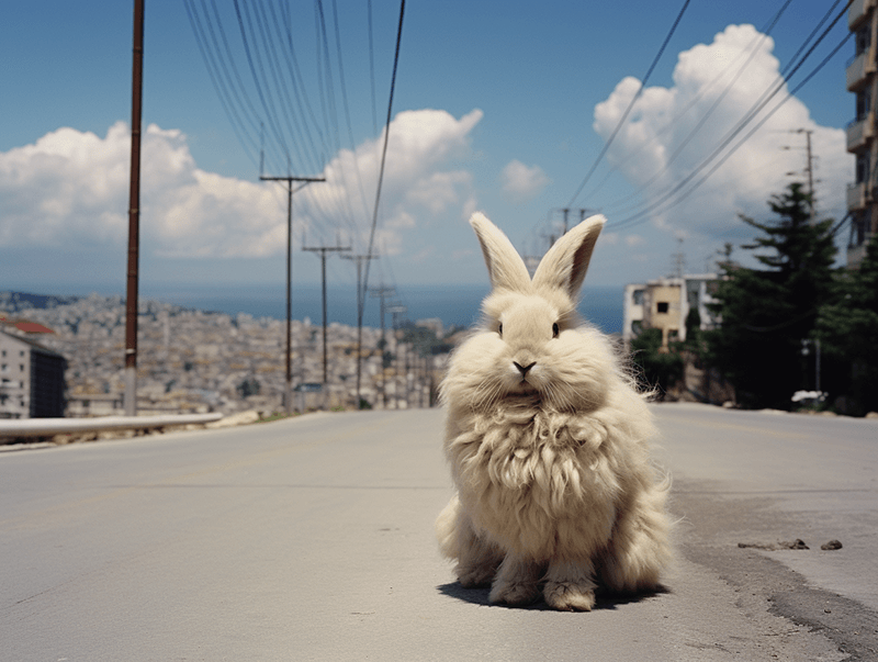 Angora Rabbit on the Istanbul road