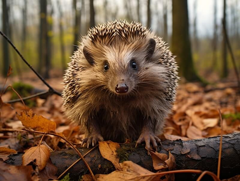 Amur Hedgehog in Russia forest