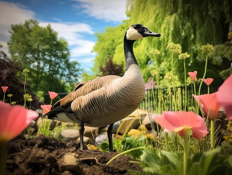 Canada Goose in garden