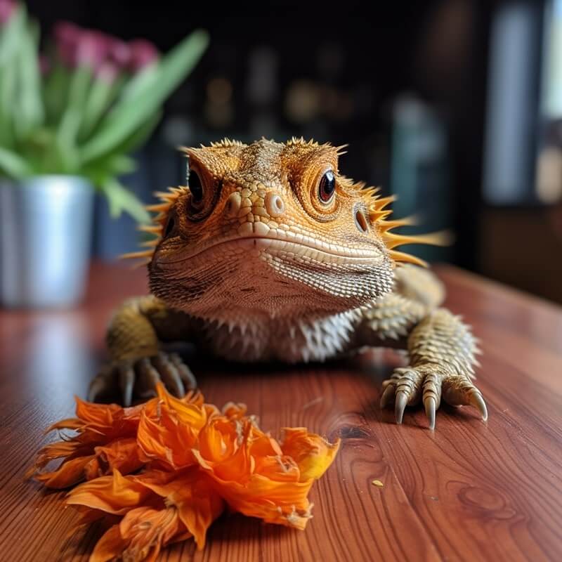 cute Bearded Dragon at home